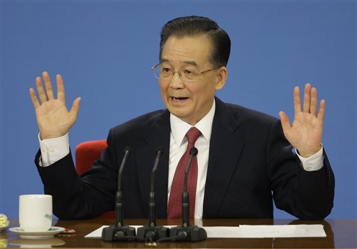 中国温首相、ＧＤＰ成長目標を7.5％に引き下げ